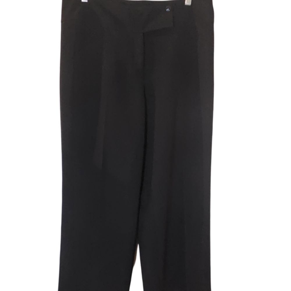 Peck &‎ Peck Vintage Women's Wide Leg Dress Slacks Black Size 14 Trouser Pants
